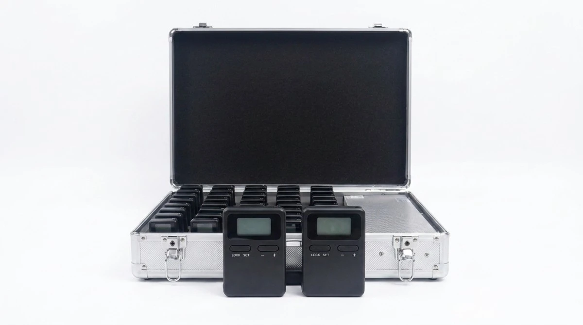 YINGMI 008A Wireless Tour Guide System with transmitter receivers and charging dock YINGMI 008A Wireless Tour Guide System with transmitter receivers and charging dock